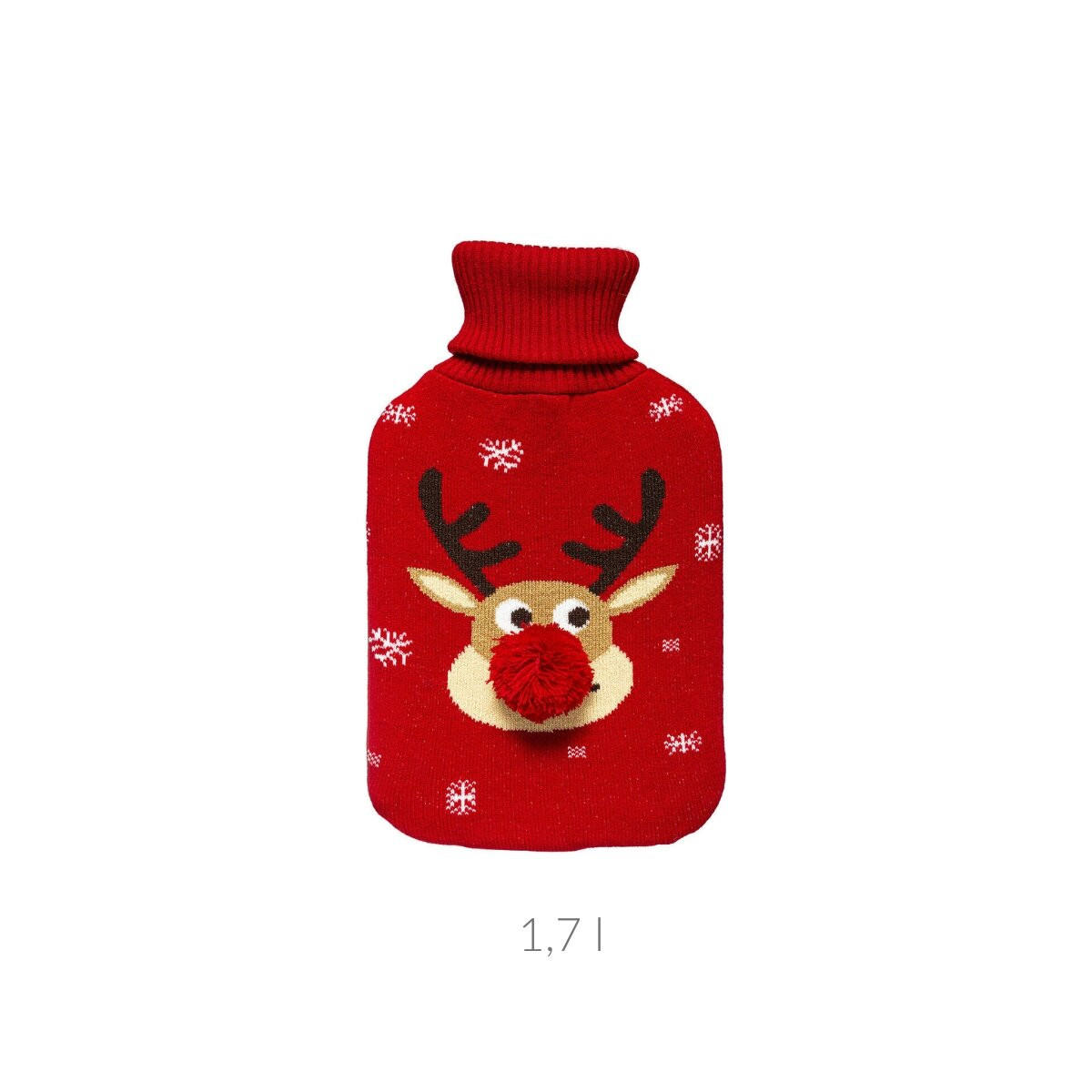 WÄRMFLASCHE Rentier 1,7 l - Rot, Kunststoff (32.5/6/20cm) - Atmosphera Createur d´interieur