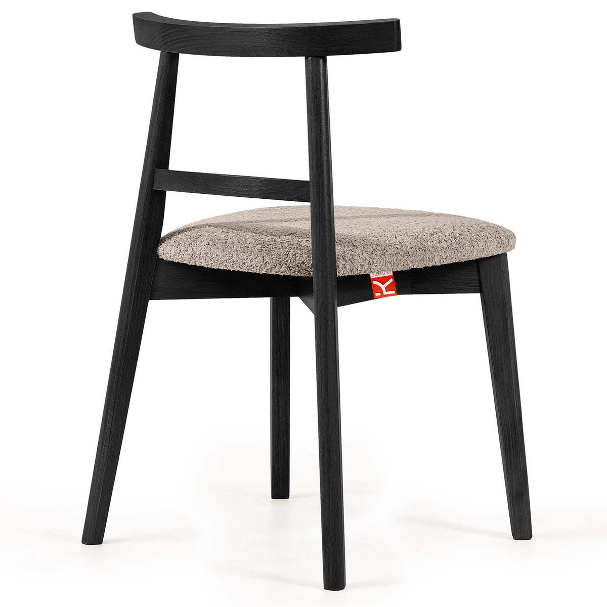 HOLZSTUHL LILIO Esstischstühle, 2-er Set, Bouclé - Beige/Schwarz, Holz/Textil (47/76.5/45cm) - KONSIMO®