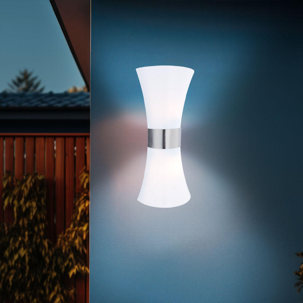 Thumbnail - Globo Lighting Led, Weiß, Metall, 16x35x9.4 cm, Lampen & Leuchten, Außenbeleuchtung, Außenwandleuchten