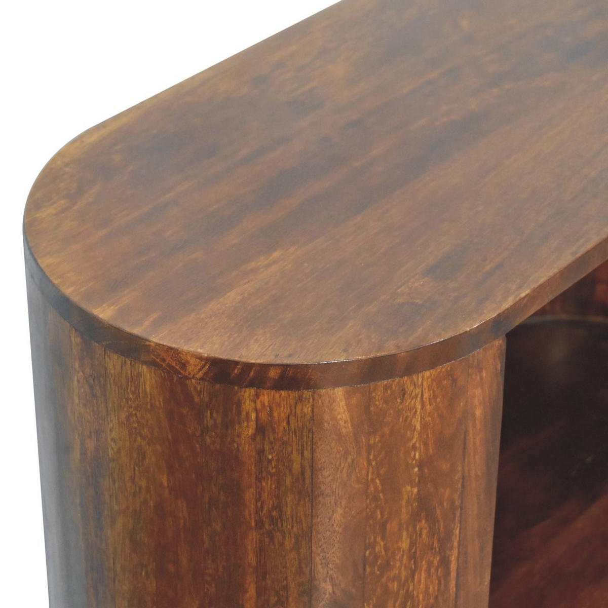 SCHRANK T-Stange Cortez Kastanie, 1 Schublade und Offenes Fach, Dunkelbraun - Dunkelbraun/Messingfarben, Holz/Metall (75/77/35cm) - Artisan Furniture