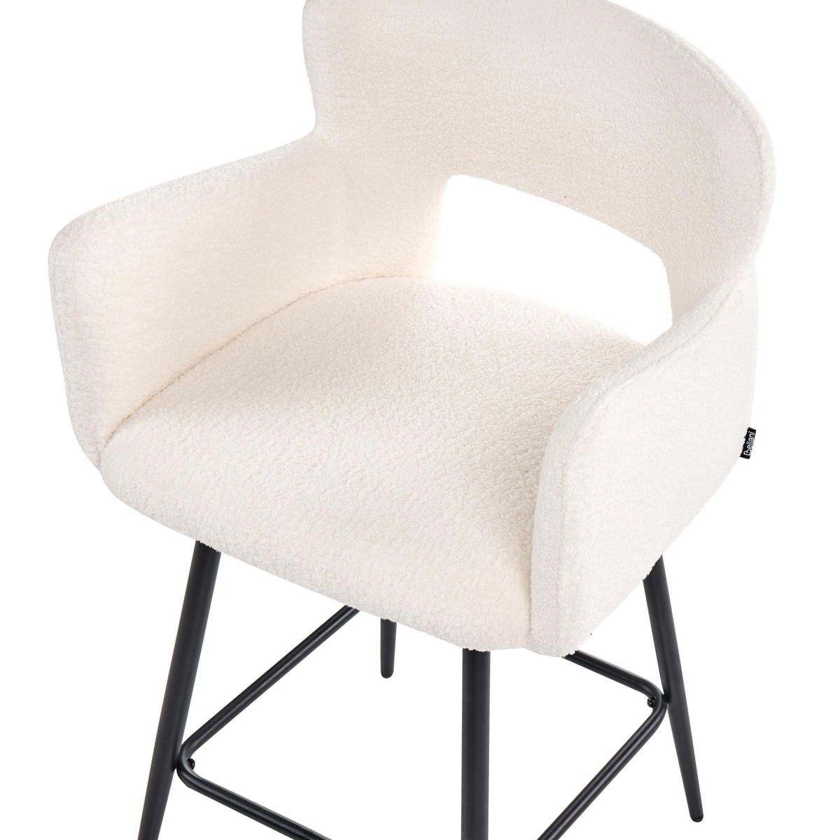 BARSTUHL 2er-Set Bouclé Cremeweiß Sanilac - Weiß, Textil (53/94/51cm) - Beliani