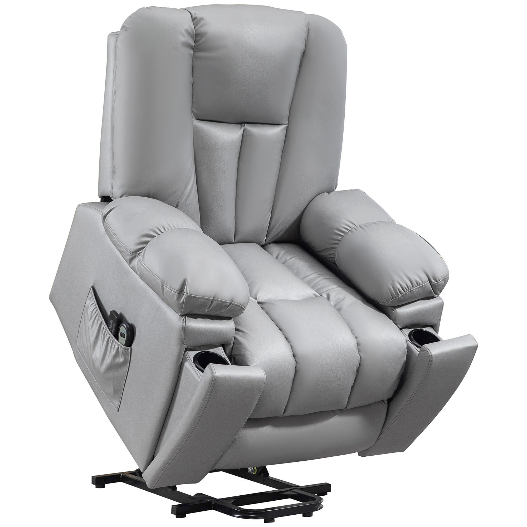 SESSEL mit Aufstehhilfe, Dunkelgrau - Dunkelgrau, Textil (96/106/94cm) - HOMCOM