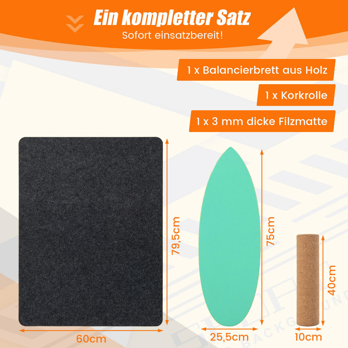 BALANCIERBRETT Grün - Grün, Holz (28/82cm) - COSTWAY