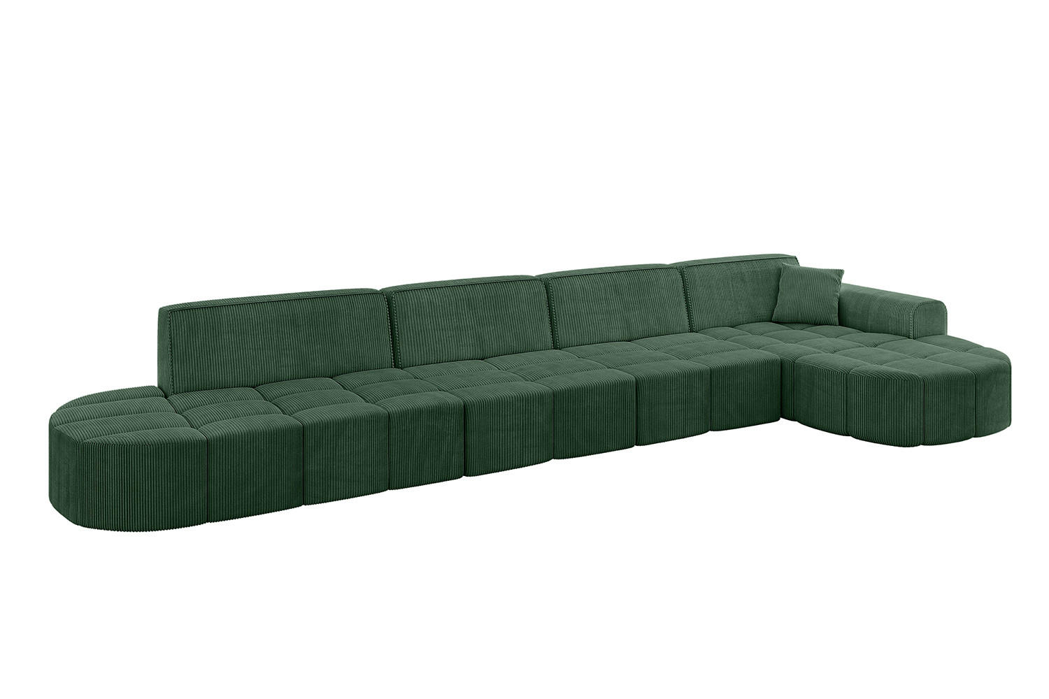 ECKSOFA Ottomane Rechts LIVO-L3 - 422x173x79,5 cm Grün - Grün, Holzwerkstoff/Textil (422/173cm) - ALTDECOR