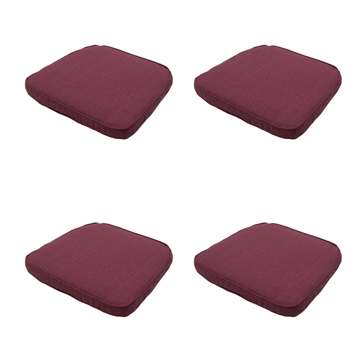 SITZKISSEN Canvas 48/48 cm 4er-Set - Dunkelrot, Textil (48/7/48cm) - Madison