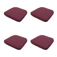 SITZKISSEN Canvas 48/48 cm 4er-Set - Dunkelrot, Textil (48/7/48cm) - Madison