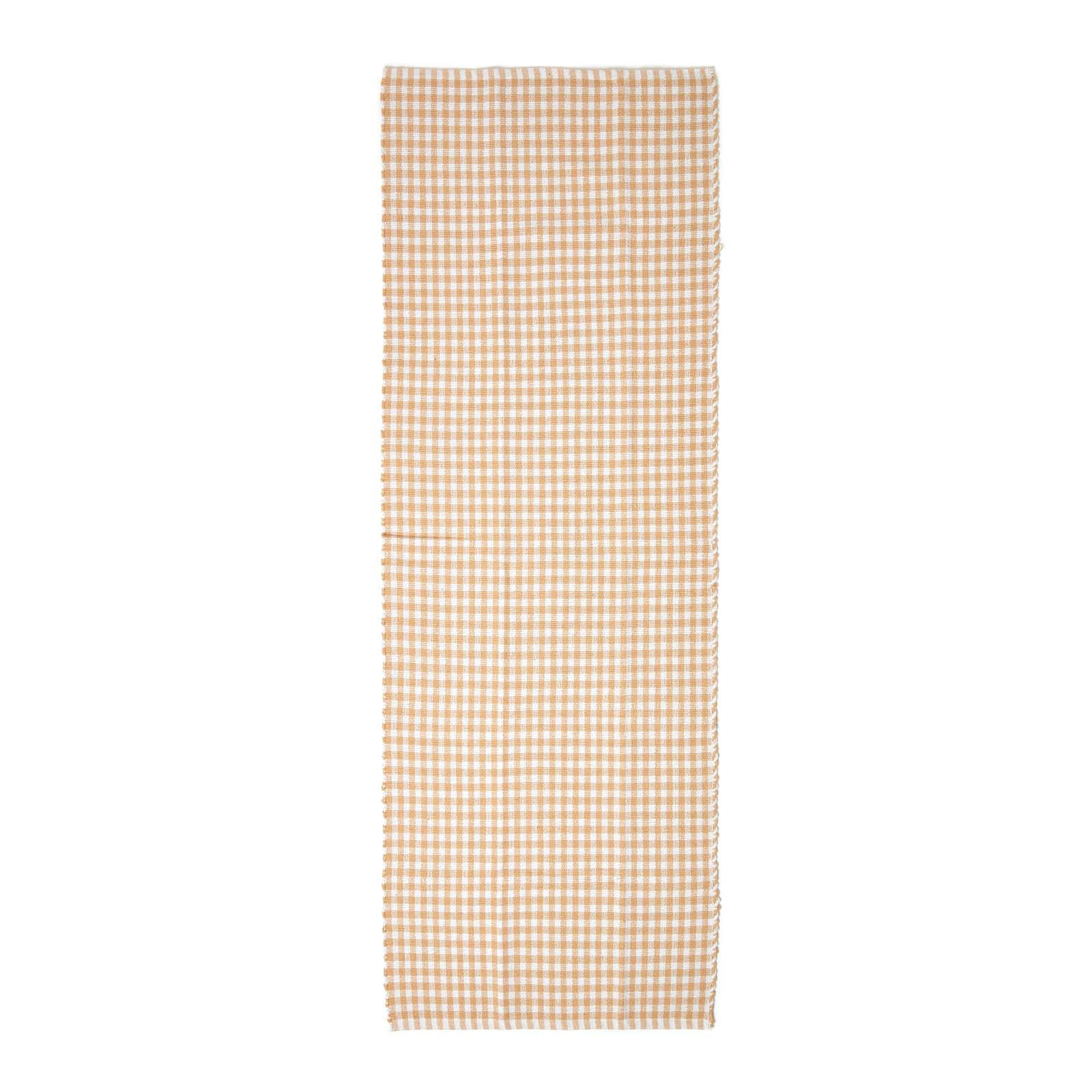 TEPPICHLÄUFER Vichy-Karo Baumwolle 66/200 cm - Beige, Textil (66/200cm) - Homescapes