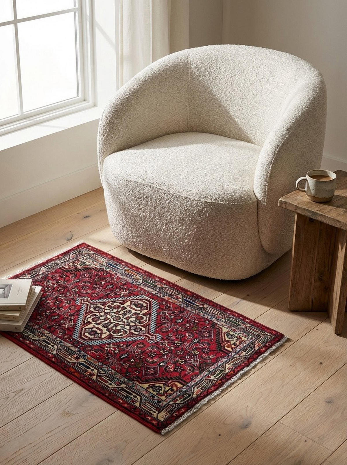 TEPPICH Assadabad Rot 136/81 cm Schurwolle - Rot, Textil (81/136cm) - Looma