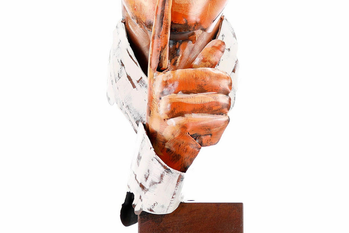METALLSKULPTUR Beige 70/20 cm - Beige, Metall (2.07/20/20cm) - KUNSTLOFT