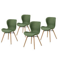 POLSTERSTUHL - 4er-Set - Buchefarben/Olivgrün, Holz/Buchenholz (47/83/53cm) - home24