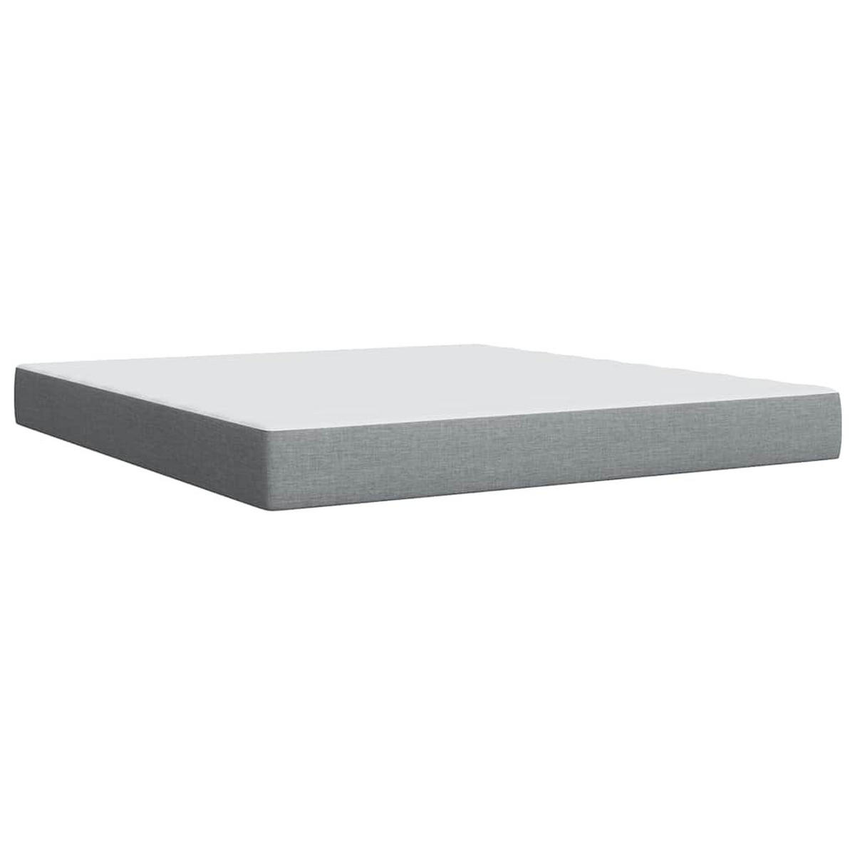 BOXSPRINGBETT Mit Matratze Hellgrau 180/200 Cm Stoff - Grau, Textil (180/200cm) - vidaXL