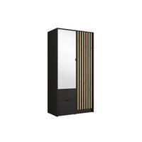 KLEIDERSCHRANK Onyx Schwarz 102/201/55 - Schwarz, Holzwerkstoff (102/201/55cm) - RAUMHIRSCH FURNITURE