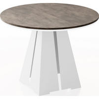 ESSTISCH Kova runder ausziehbarer, Dunkelgrauer Chicago Beton 120-200/120/76 cm - Dunkelgrau/Weiß, Holzwerkstoff/Metall (120/120/76cm) - WFL GROUP
