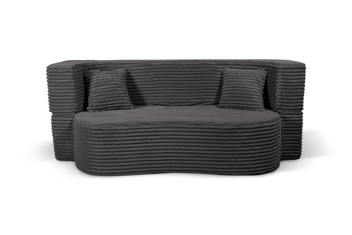 SCHLAFSOFA MYFOAM, Sofa mit Schlaffunktion, Farbe: Grau, Cordstoff - Grau, Textil (200/80/72cm) - Storez24