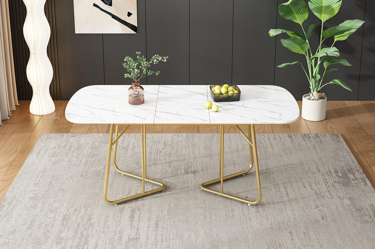 ESSTISCH 140/180/80 cm Weiß aus MDF ausziehbar - Schieferfarben, Holzwerkstoff (180/80/75cm) - OKMYHOME