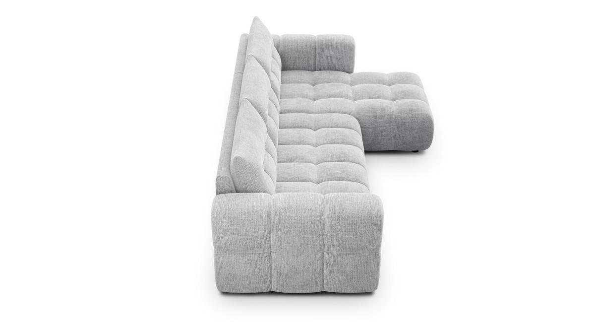 ECKSOFA CLOUDI 4-Sitzer rechts, hellgrau - Hellgrau/Schwarz, Holz/Textil (294/160cm) - Courtois Laville