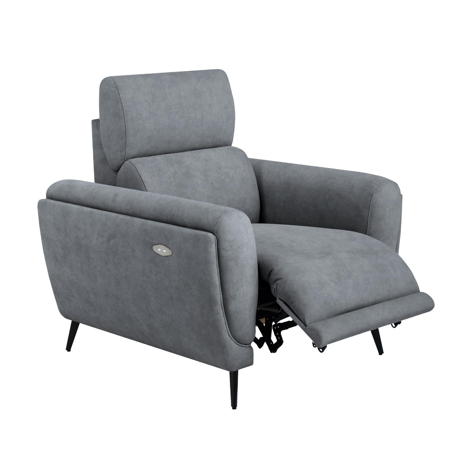 Beautysofa RELAXAČNÍ KŘESLO Comfort s elektrickým polohováním a nastavitelnou opěrkou hlavy, tmavě šedá