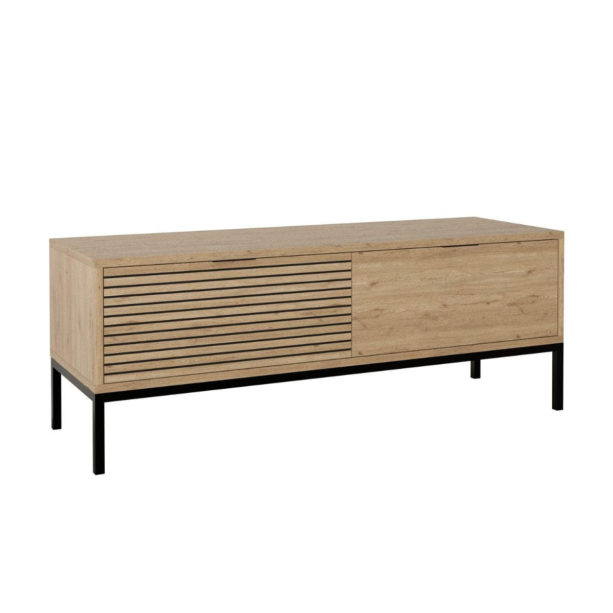 TV-MÖBEL mit 2 Schubladen und Metallfüßen Ariel - L120 cm - Braun, Holz (40/48/120cm) - Calicosy