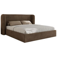 POLSTERBETT EMORA CLASSIC 160/200 - Braun Velvet - Pocket-Matratze - Braun, Textil (160/200cm) - MKS