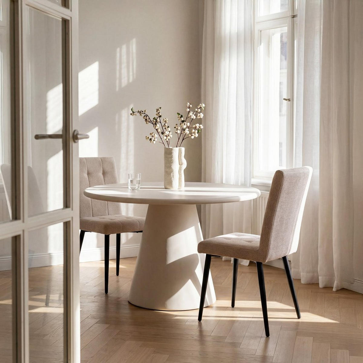 ESSZIMMERSTUHL Leia Beige 44 cm x 92 cm 2er-Set - Beige, Textil (44/92/60cm) - Klast Home