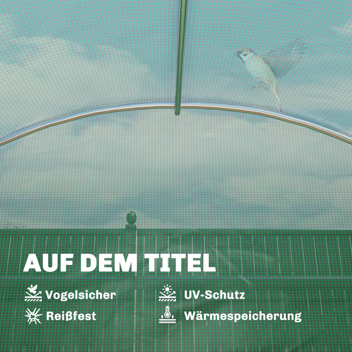 FOLIENGEWÄCHSHAUS Verzinkter-Stahl PE Grün - Grün, Metall (198/191/275cm) - Outsunny