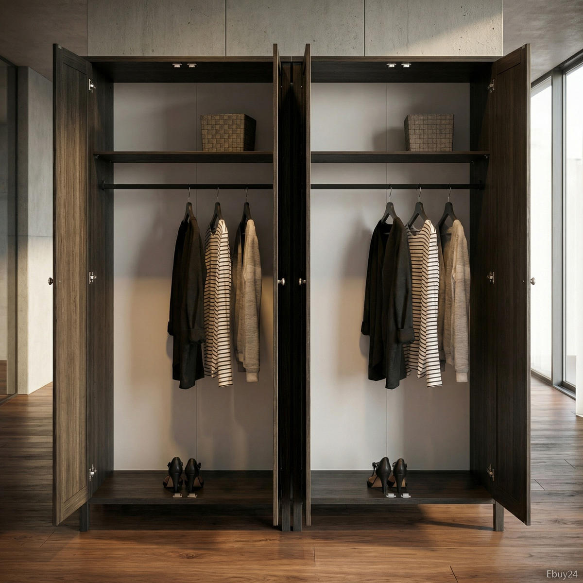 KLEIDERSCHRANK Tromsø Mokka lackiert 178/50/195 cm - Mokka, Holzwerkstoff (178/195/50cm) - ebuy24