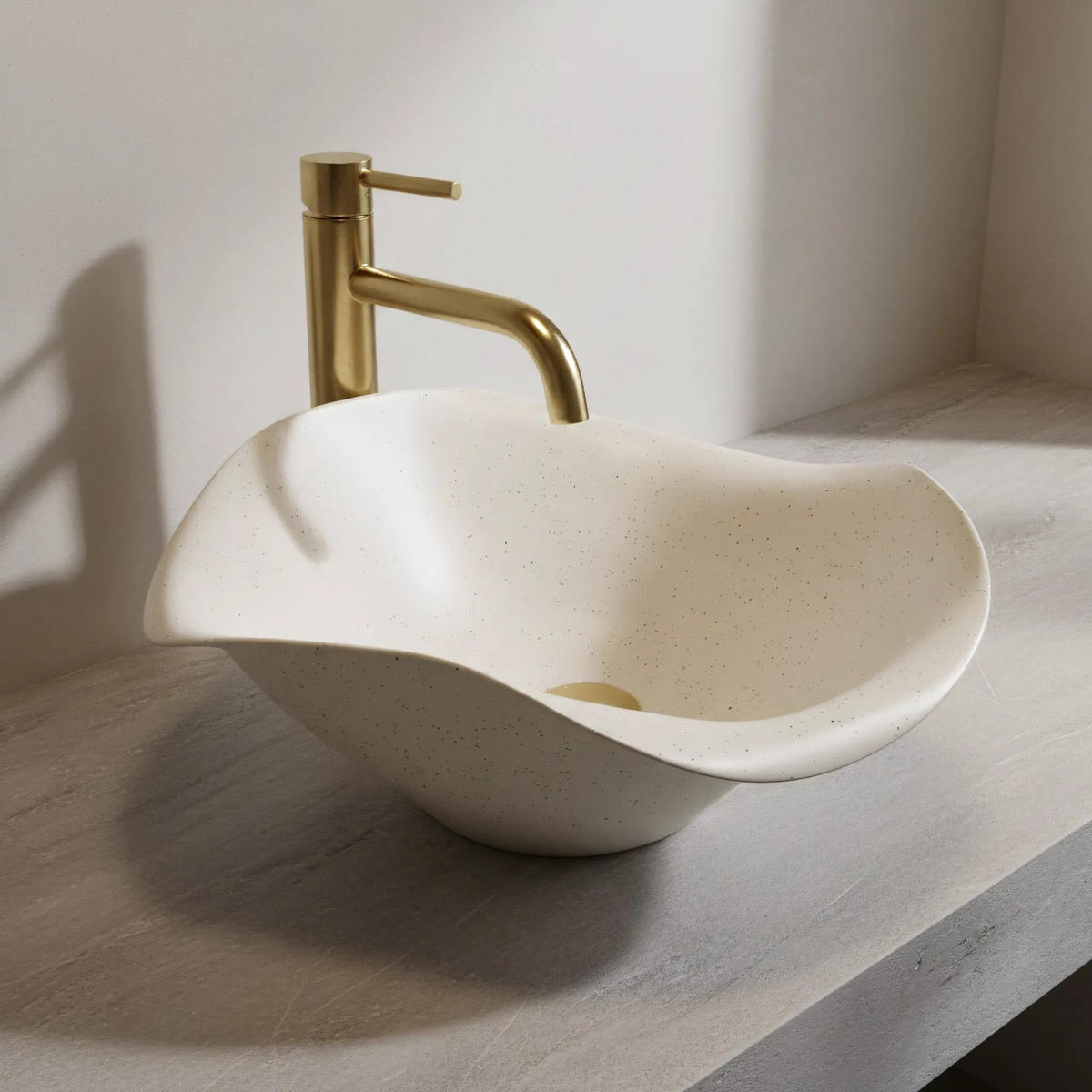 AUFSATZWASCHBECKEN Rea Hm-35b Handmade Art - Beige, Keramik (39/16/39cm) - REA