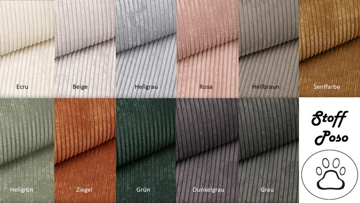 ECKSOFA Designer Corner MODENA stoff Poso, viele Farben Grau - Grau, Holzwerkstoff (285/285cm) - Kaiser Möbel