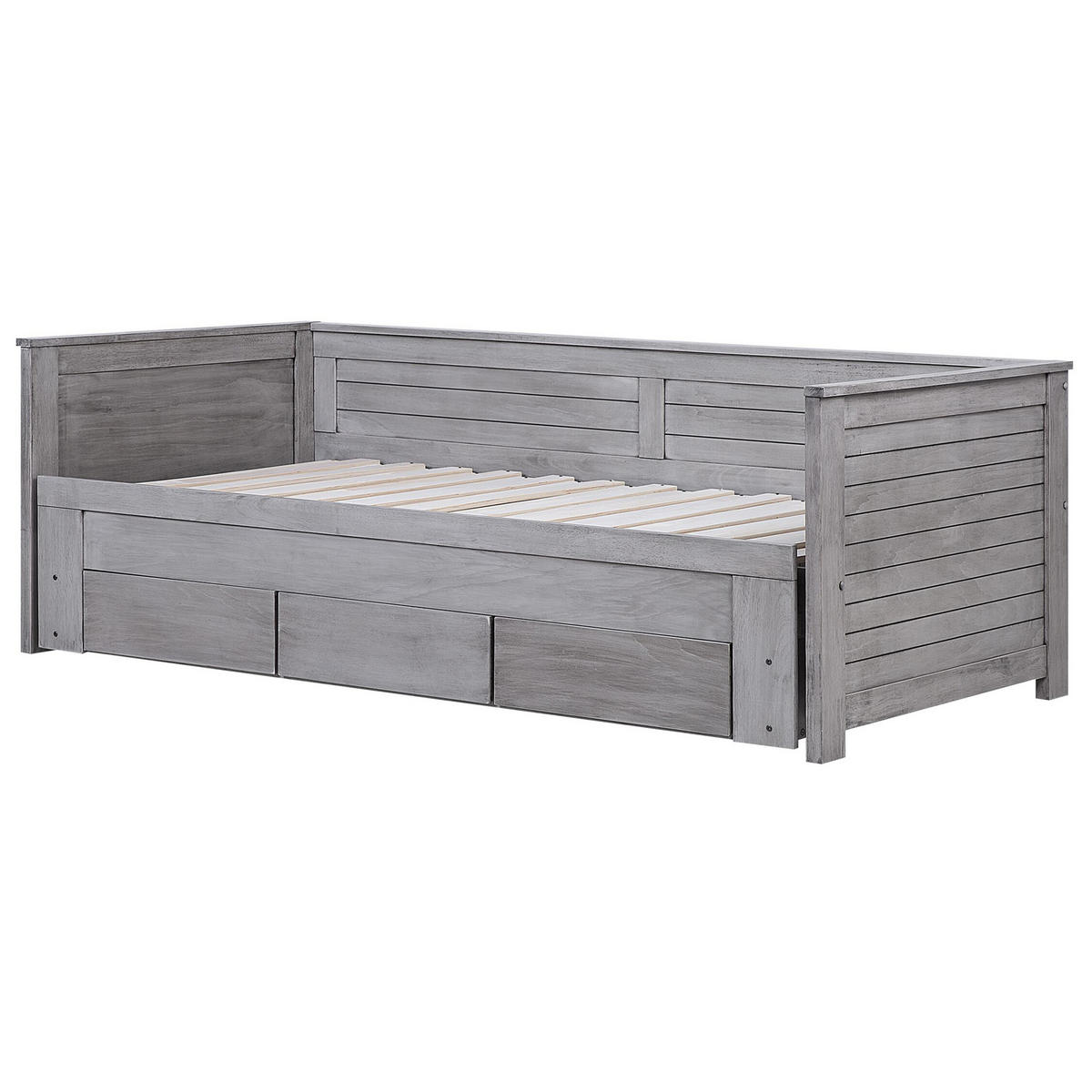 TAGESBETT 90/200cm Grau Cahors - Grau, Holz (90/200cm) - Beliani