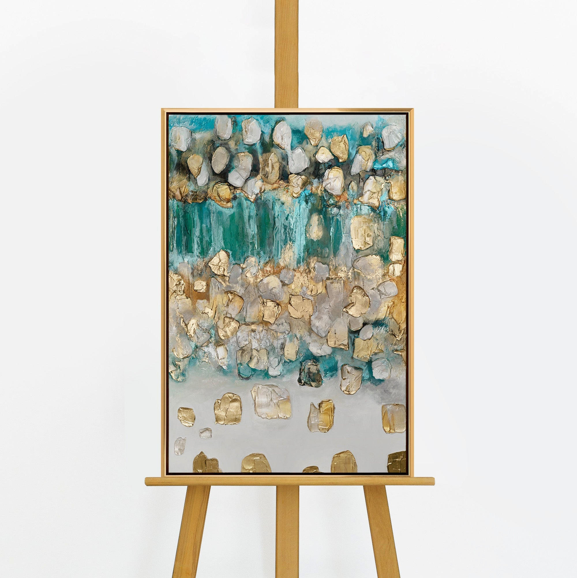 YS-art gallery Gemälde Gold 60x40 cm