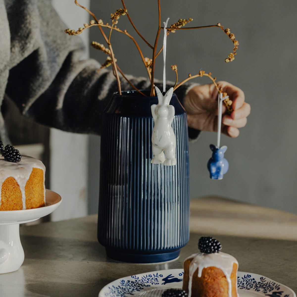 VASE Silken 26x14cm - Blau, Keramik (26cm) - home&you