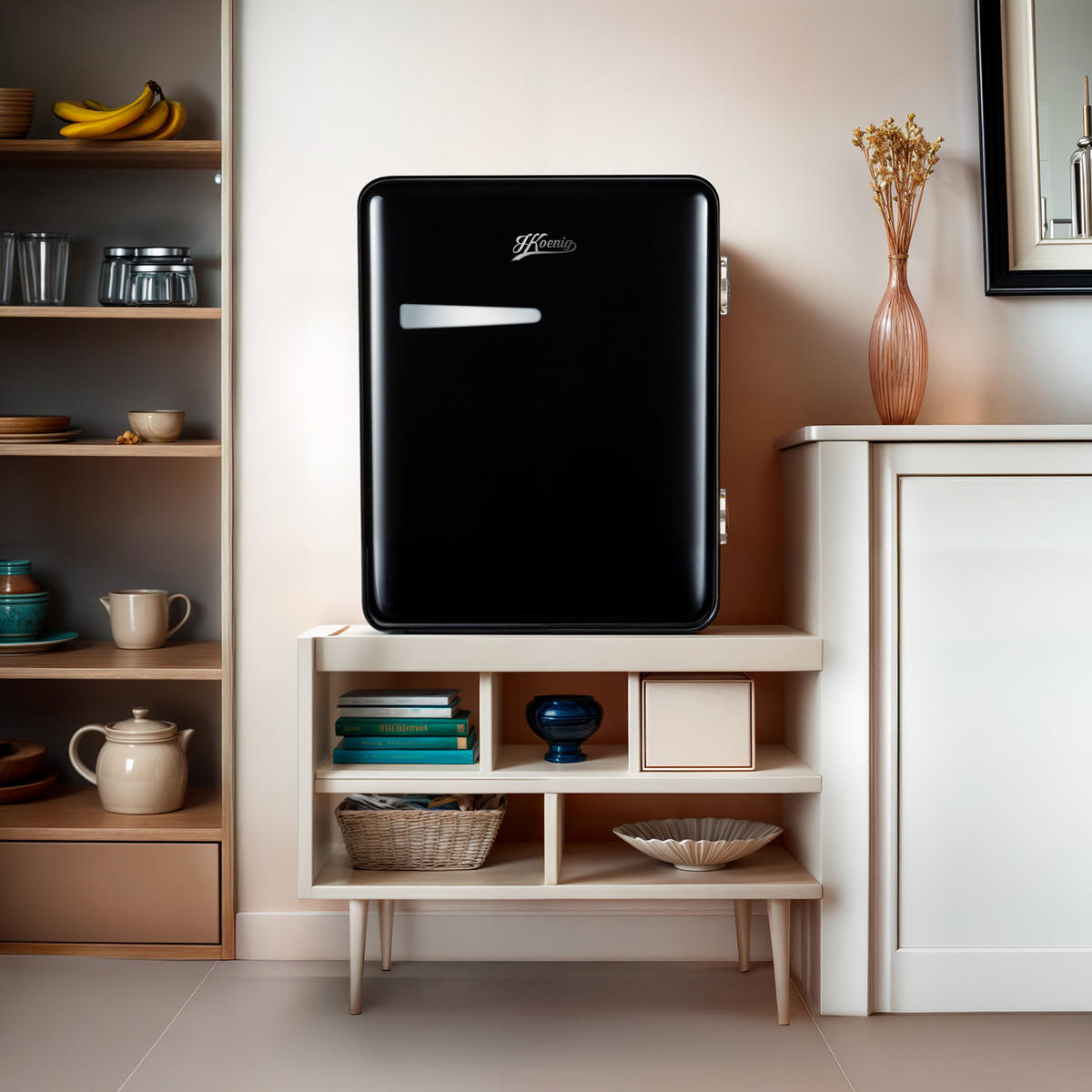 MINI-KÜHLSCHRANK TOAD9, Schwarz, 31L - Schwarz, Metall (42/54/48cm) - HKoenig