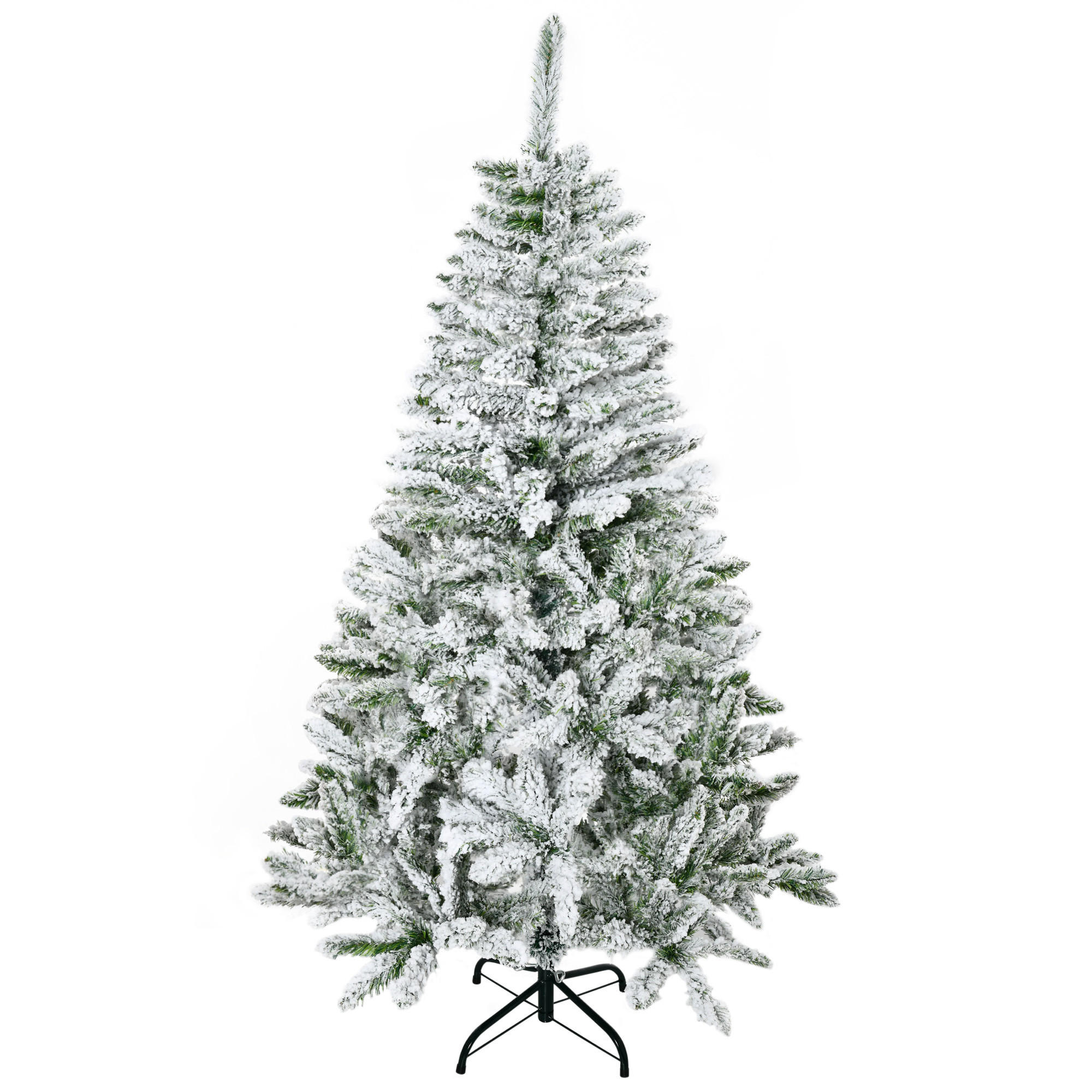 WEIHNACHTSBAUM DE-41521 Schnee-Effekt Grün/Weiß - Weiß/Grün, Kunststoff (150cm) - ComfortXL