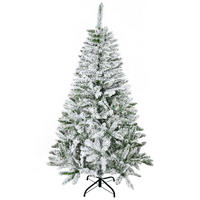 WEIHNACHTSBAUM DE-41521 Schnee-Effekt Grün/Weiß - Weiß/Grün, Kunststoff (150cm) - ComfortXL