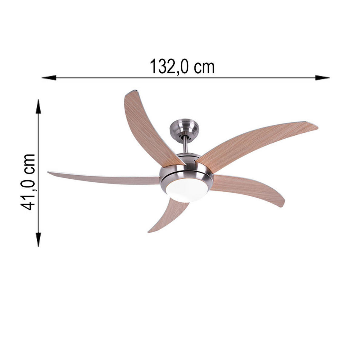 DECKENLEUCHTE Holzoptik Braun mit Fernbedienung - Braun, Glas (132/41/41cm)