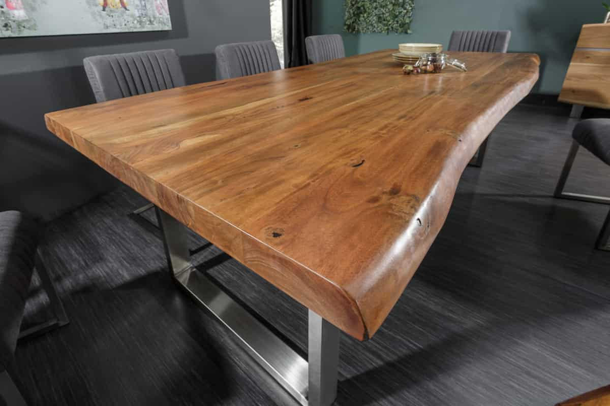 ESSTISCH MAMMUT NATURE Akazie 240cm - Silberfarben/Braun, Holz/Metall (100/240/76cm) - riess-ambiente
