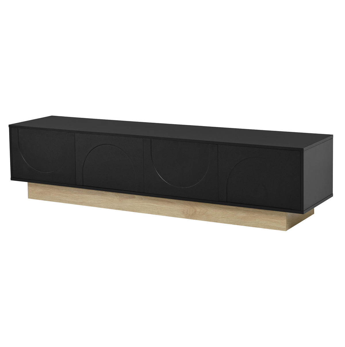 TV-LOWBOARD 175/40/41,5 cm schwarz aus MDF mit Push-to-Open - Schwarz, Holzwerkstoff (40/41.5/175cm) - OKWISH