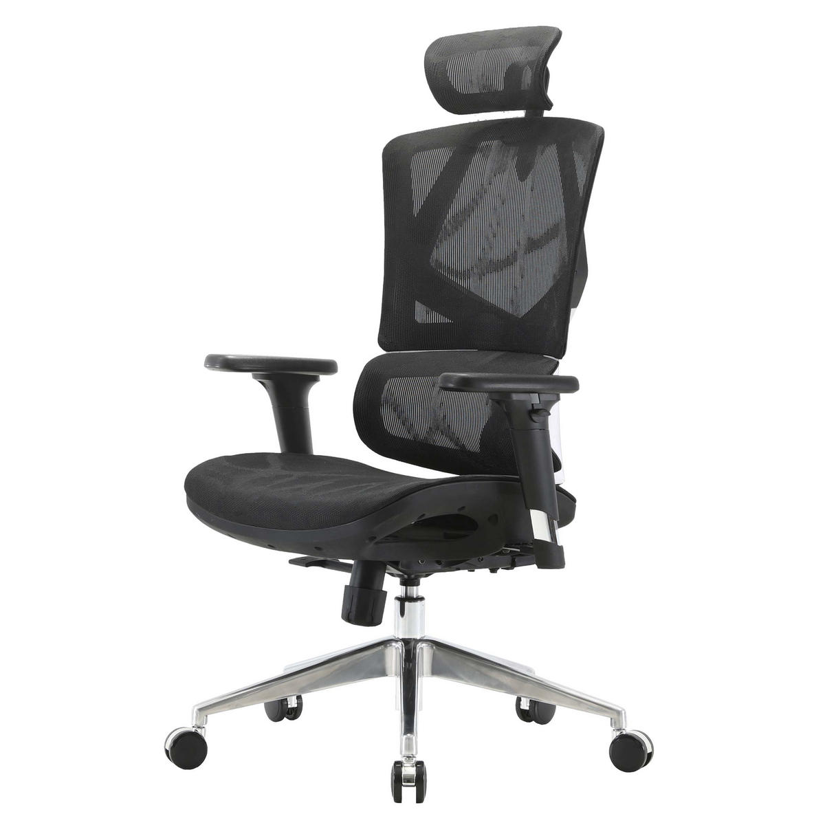 BÜROSTUHL MESH Schwarz - Schwarz, Textil (66/136/95cm) - SIHOO