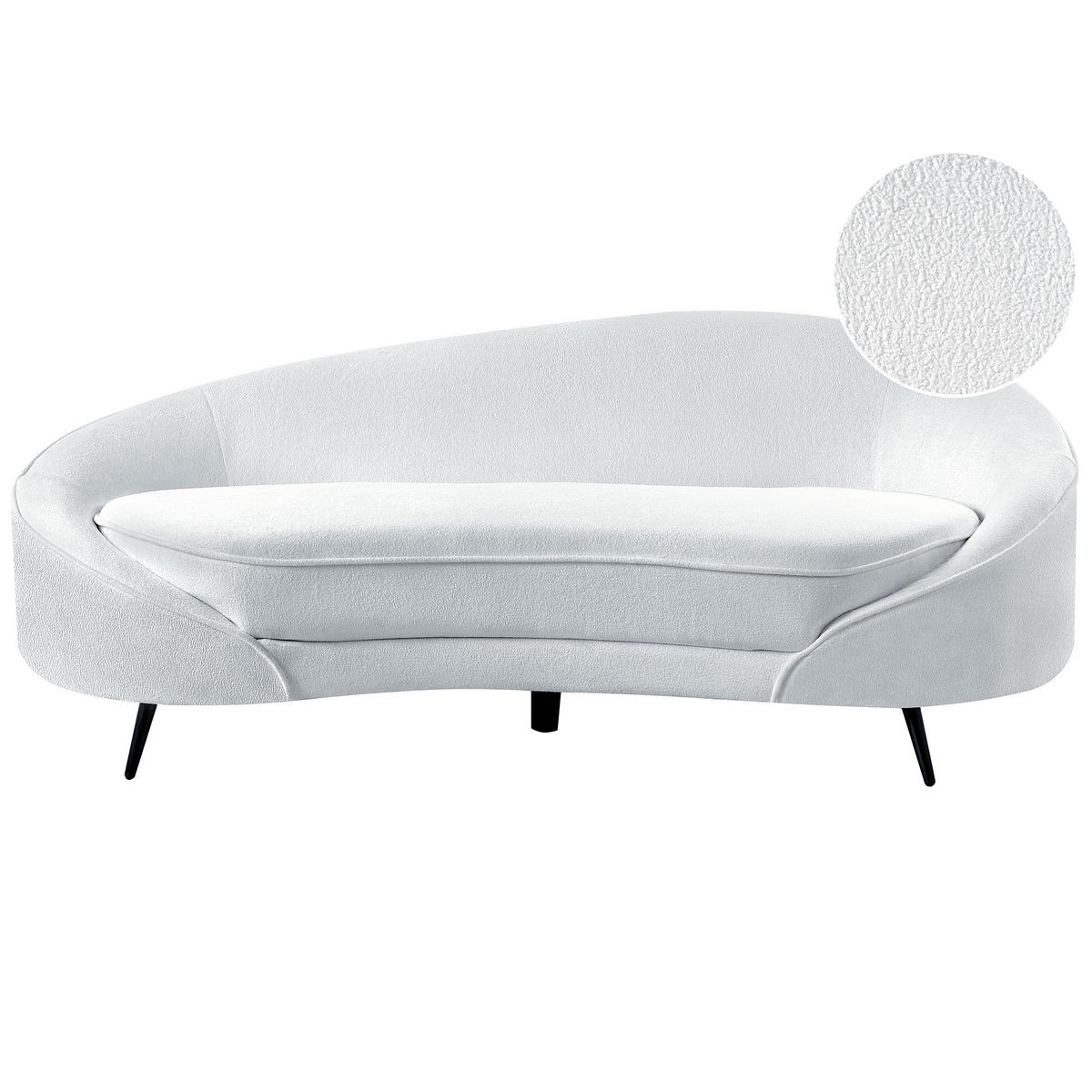 3-SITZER-SOFA Bouclé weiß/schwarz Savar - Schwarz/Weiß, Textil (183/69/84cm) - Beliani