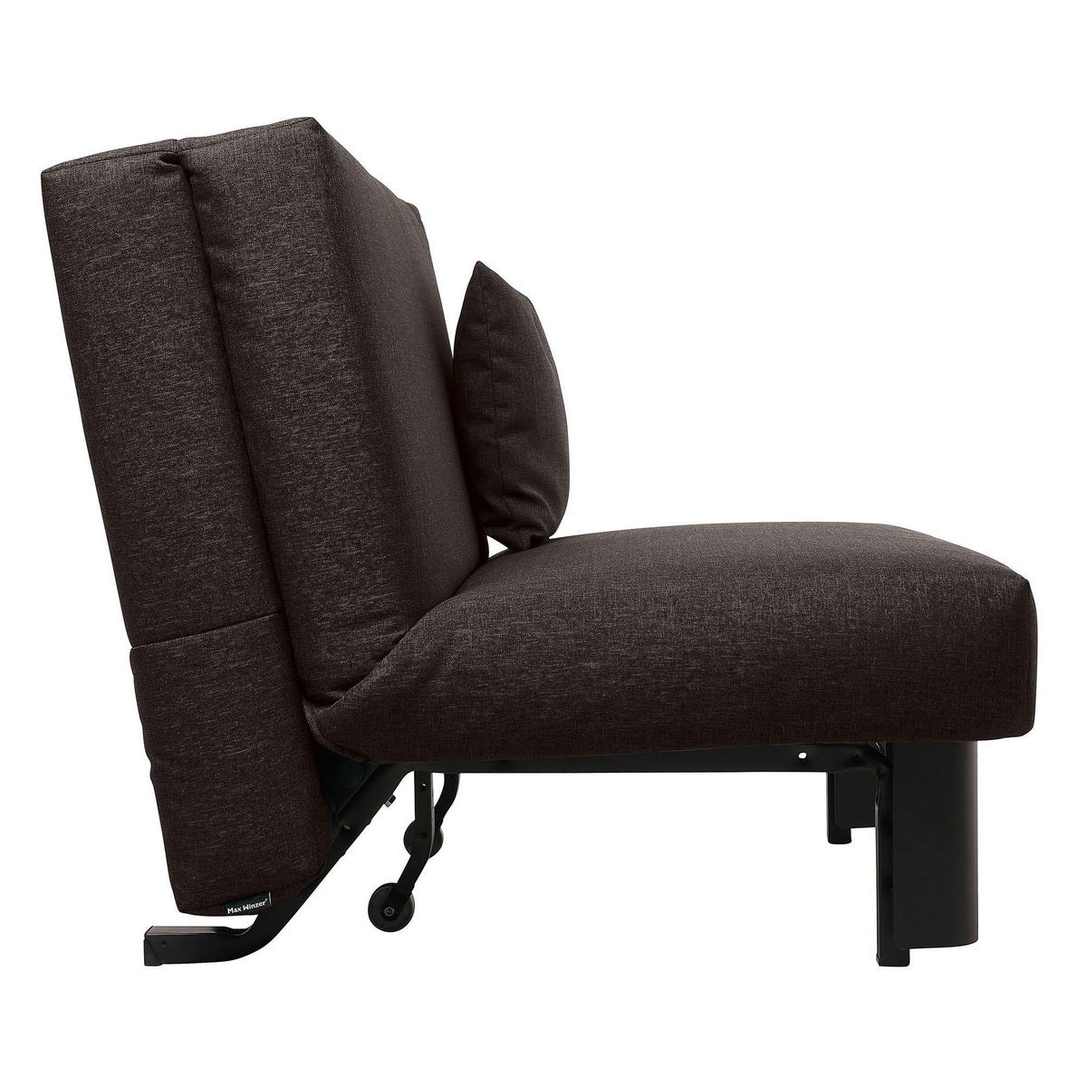 FALTSOFA Kalomira Bezug Flachgewebe Metall schwarz / schoko - Dunkelbraun, Kunststoff (145/84/100cm) - 58aufmkessel