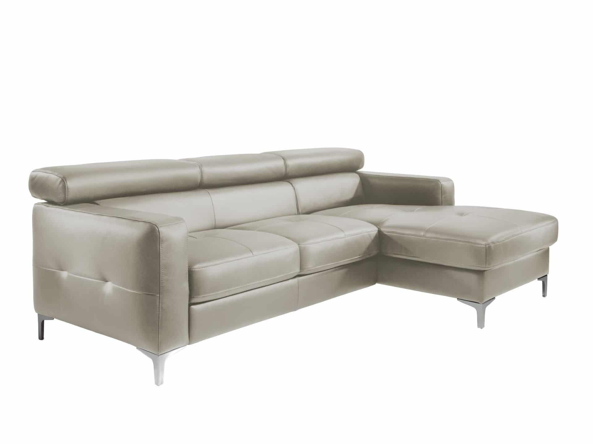 ECKSCHLAFSOFA mit Echtlederbezug, Schlaffunktion & Bettkasten - Chromfarben/Silberfarben, Leder/Holz (168/227cm) - Cotta