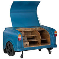 WEINREGAL, blau, 174x84x92cm - Blau, Holz (17/86.5/84cm) - Wanderlust