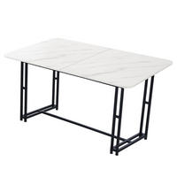 ESSTISCH 140 mit MDF-Tischplatte und schwarzen Metallbeinen als leichter Luxustisch für Ess- und Wohnzimmer, weiß - Weiß, Holzwerkstoff (140/80/74cm) - Luhomfu