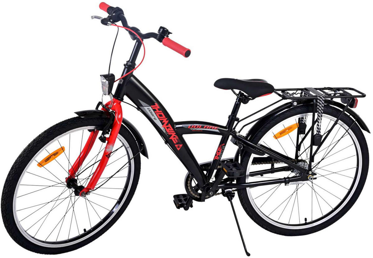 KINDERFAHRRAD Thornbike - Jungen - 24 Zoll - Rücktritt + Handbremse - 3 Gänge - Rot - Rot, Metall (61cm) - TPFSports