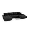 ECKSOFA U Form Bonari U, Schwarz - Grau, Textil (185/85/350cm) - Meblito
