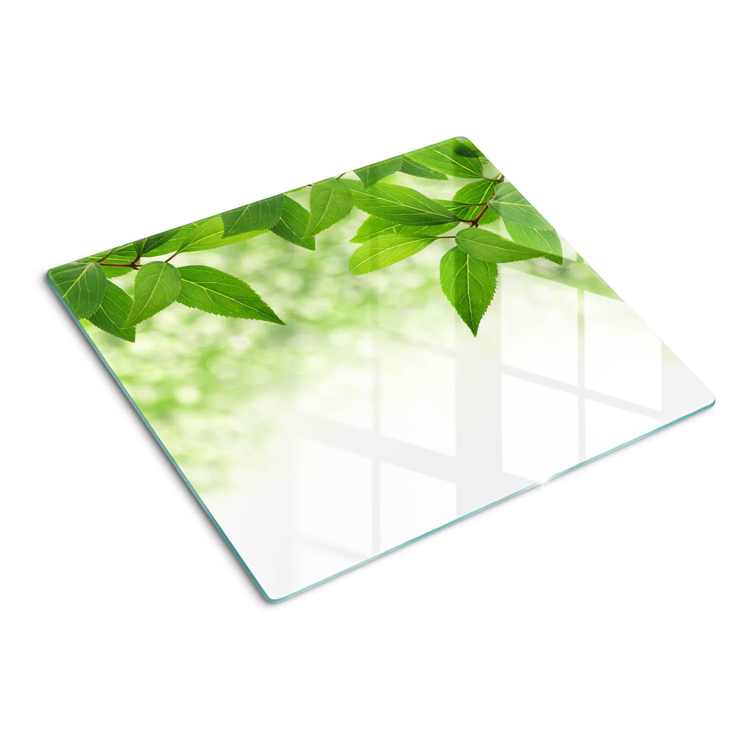 GLASPLATTE 60x52 cm Grüne Blätter - Grün, Glas (60/0.4/52cm) - TULUP