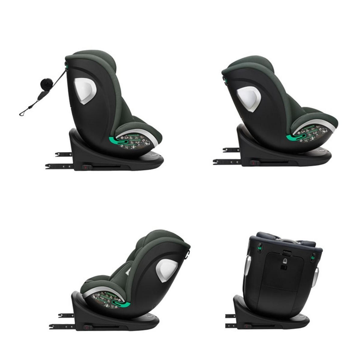 KINDERSITZ i-Drive i-Size grün (40-150cm) Isofix Top Tether, Kopfstütze, SPS - Grün, Kunststoff (44/60/50cm) - Kikka boo