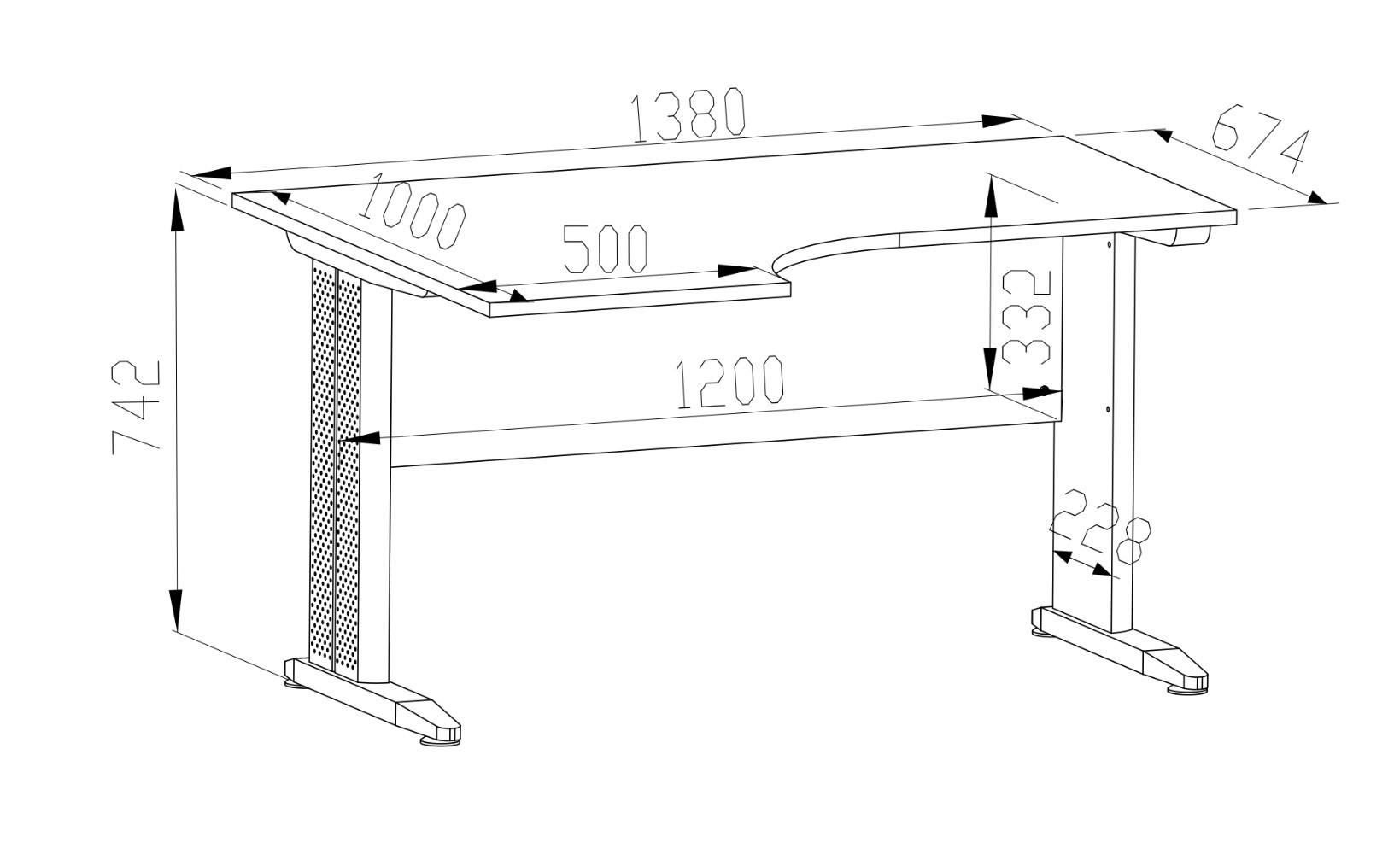 SCHREIBTISCH Optimal Sonoma Eiche hell 138 / 68-100 / 76cm - Braun, Holz/Holzwerkstoff (76/138/100cm) - Feldmann-Wohnen