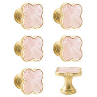 SCHRANKKNOPF Gold 6er-Set - Pink, Metall (0.33/2.5/0.33cm)