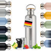 TRINKFLASCHE Leni 1000 ml, inkl. Teesieb und Sportdeckel - Edelstahlfarben, Metall (1L) - Blumtal